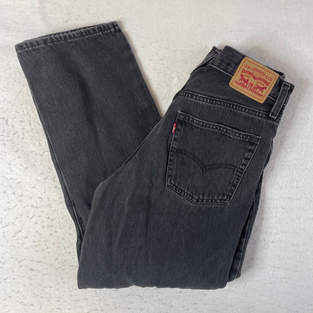 Levi's '94 Baggy Jeans Womens 28 Black High Rise Straight Leg Denim